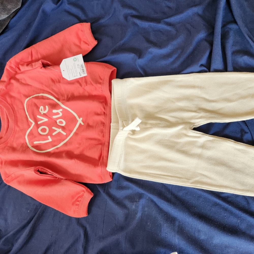 Kids Red and Cream Love You Outfit